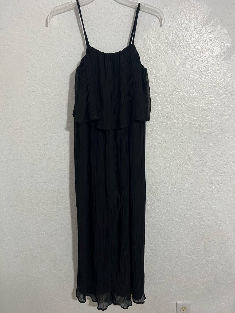 Express Black Jumpsuit Women's SZ SP  Lined Elastic Waist Adjustable Straps #648